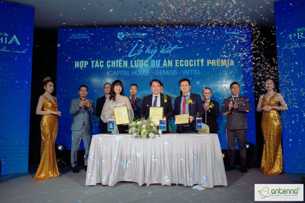 LỄ KÝ KẾT HỢP TÁC CHIẾN LƯỢC DỰ ÁN ECOCITY PREMIA GIỮA CAPITAL HOUSE VỚI VIETTEL VÀ TRƯỜNG GENESIS
